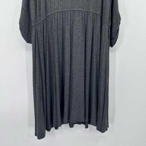 Torrid Gray Button Front Midi Dress Soft Tab Sleeve Pockets Womens Size 2 (2x) - Picture 10 of 12